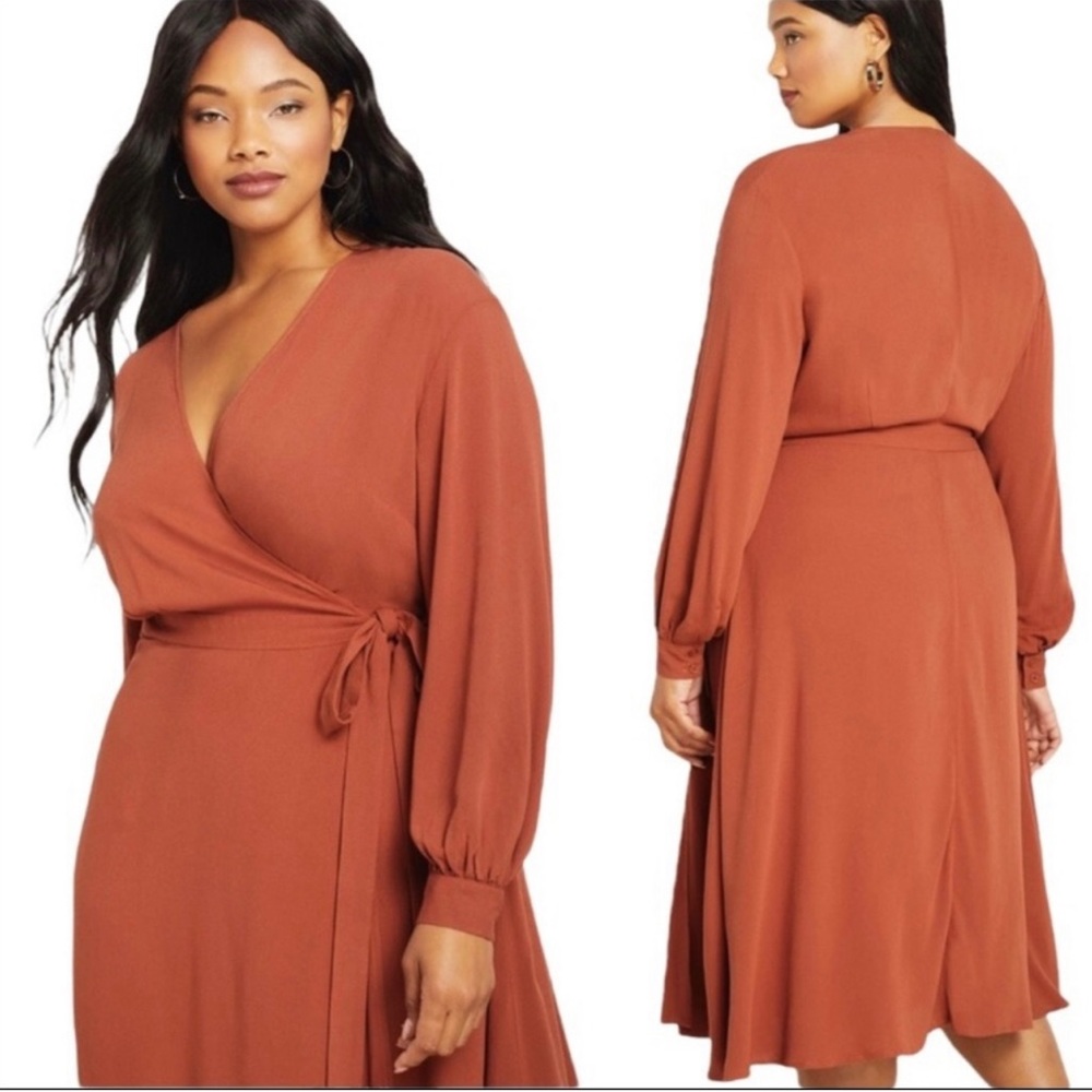 ELOQUII Boho Style Wrap Dress